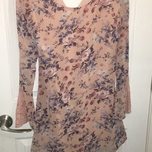 Floral light pink dress